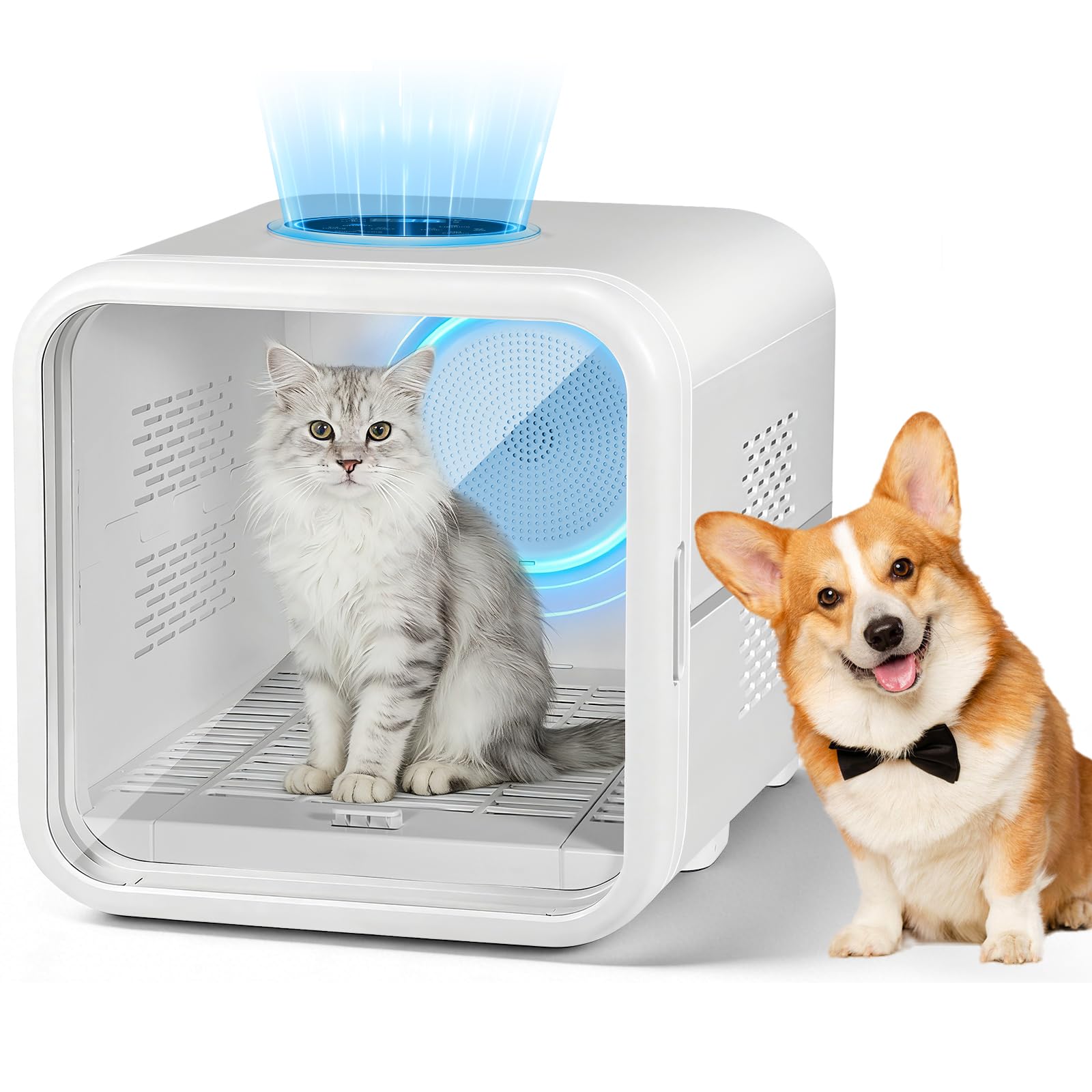 Hot Dog Press - Automatische Haustier-Haartrocknerbox, Leistungsstarker Motorlüfter für Katzen